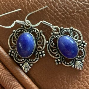 Elegant Sterling Silver and Lapis Lazuli Earrings